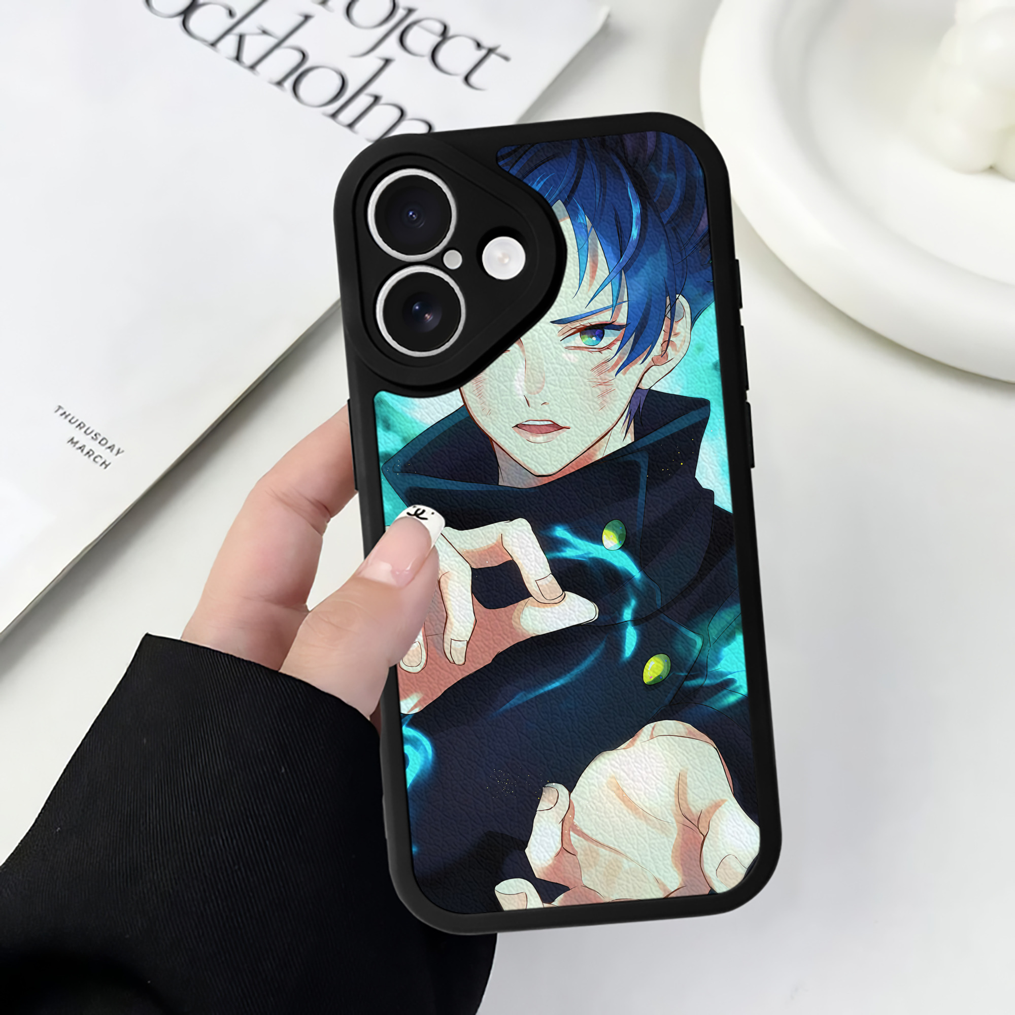 （画像用） 呪術廻戦 Jujutsu Kaisen 【iPhone 16シリーズ対応】シリコンスマホケース（レザー調） 材質：シリコン